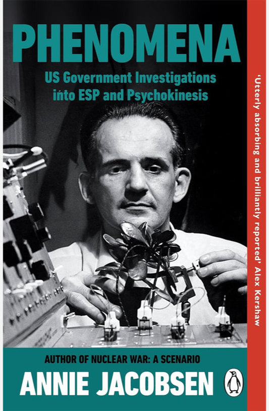 Book cover of Phenomena : US Government Investigations into ESP and Psychokinesis by Annie Jacobsen at Wild and the Sage, Galle, Sri Lanka