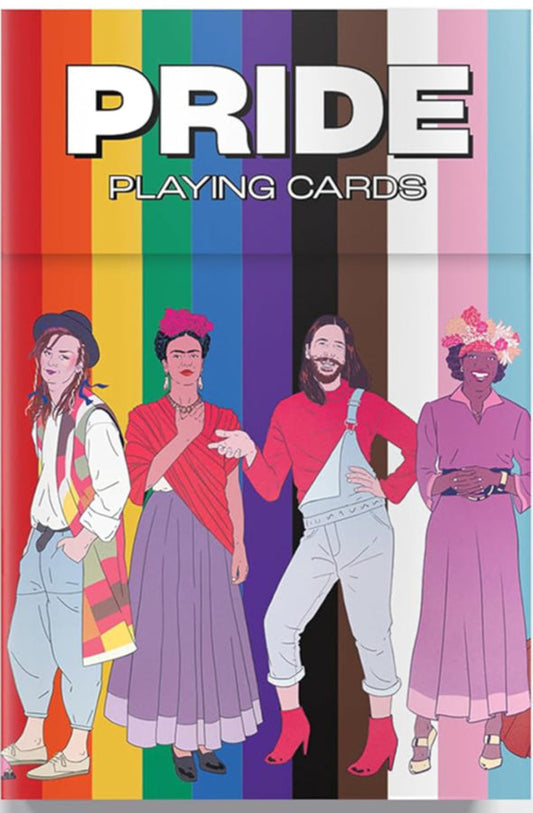 Book cover of Pride playing cards: Icons of the LGBTQ+ community by Phil Constantinesco at Wild and the Sage, Galle, Sri Lanka