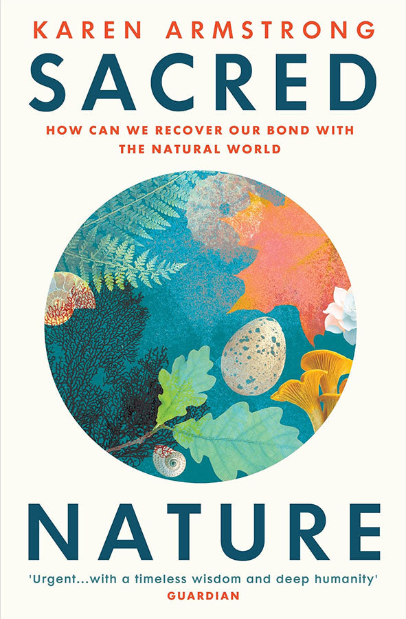 Book cover of Sacred Nature by Karen Armstrong at Wild and the Sage, Galle, Sri Lanka