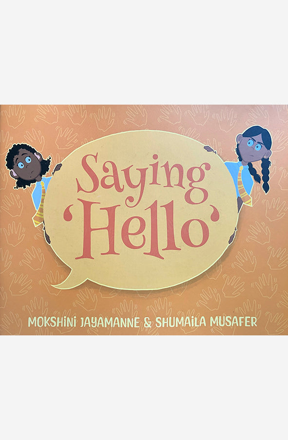 Book cover of Saying Hello by Mokshini Jayamanne at Wild and the Sage, Galle, Sri Lanka