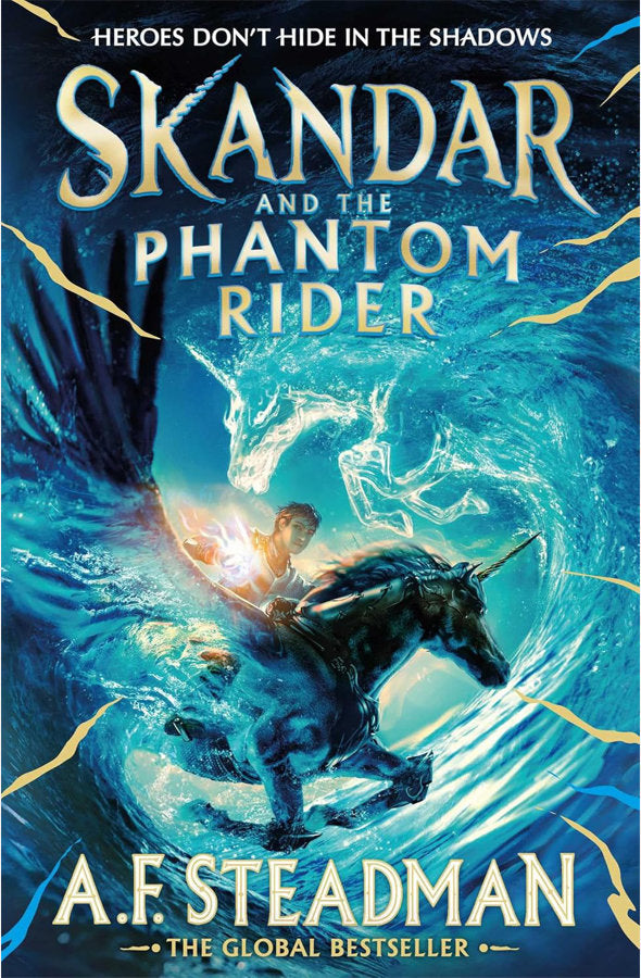 Book cover of Skandar and the Phantom Rider by A.F. Steadman at Wild and the Sage, Galle, Sri Lanka