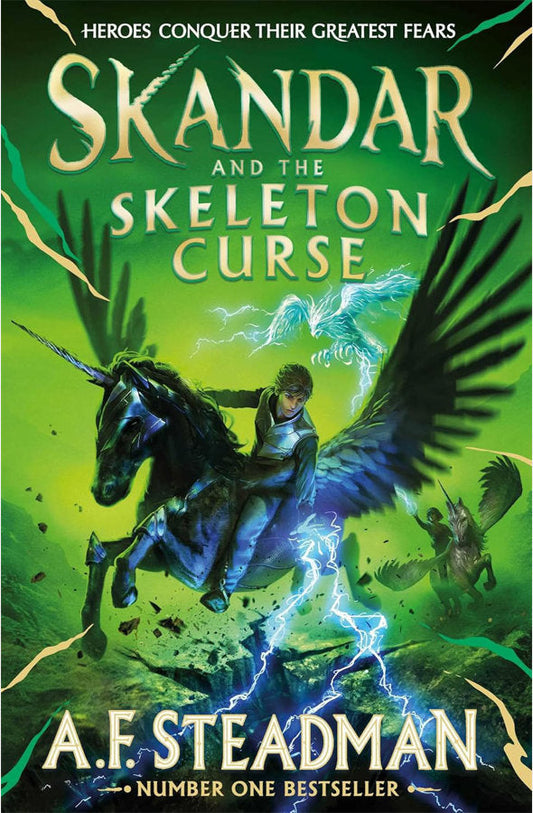 Book cover of Skandar and the Skeleton Curse by A.F. Steadman at Wild and the Sage, Galle, Sri Lanka
