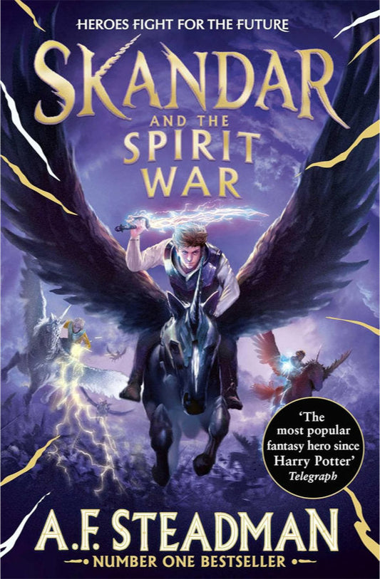 Book cover of Skandar and the Spirit War by A.F. Steadman at Wild and the Sage, Galle, Sri Lanka