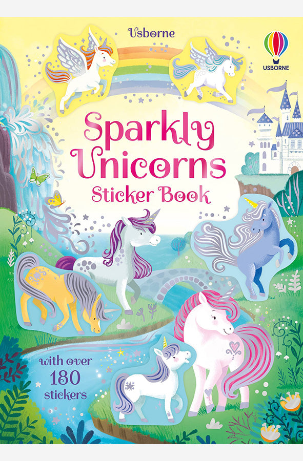 Book cover of Sparkly Unicorns Sticker Book by Usborne at Wild and the Sage, Galle, Sri Lanka