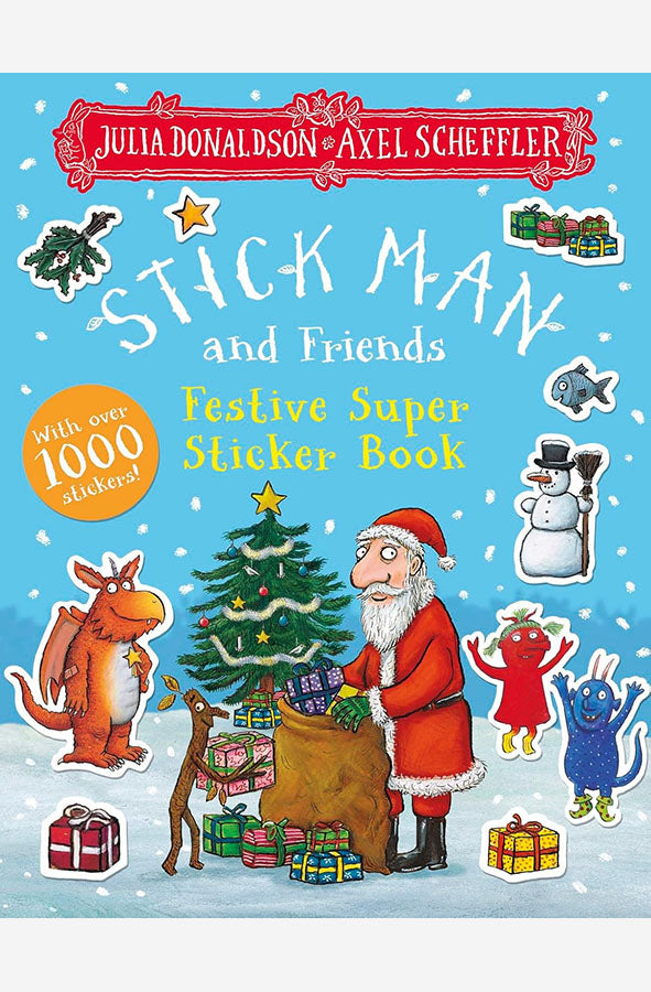 Book cover of Stick Man and Friends Festive Super Sticker Book by Julia Donaldson at Wild and the Sage, Galle, Sri Lanka