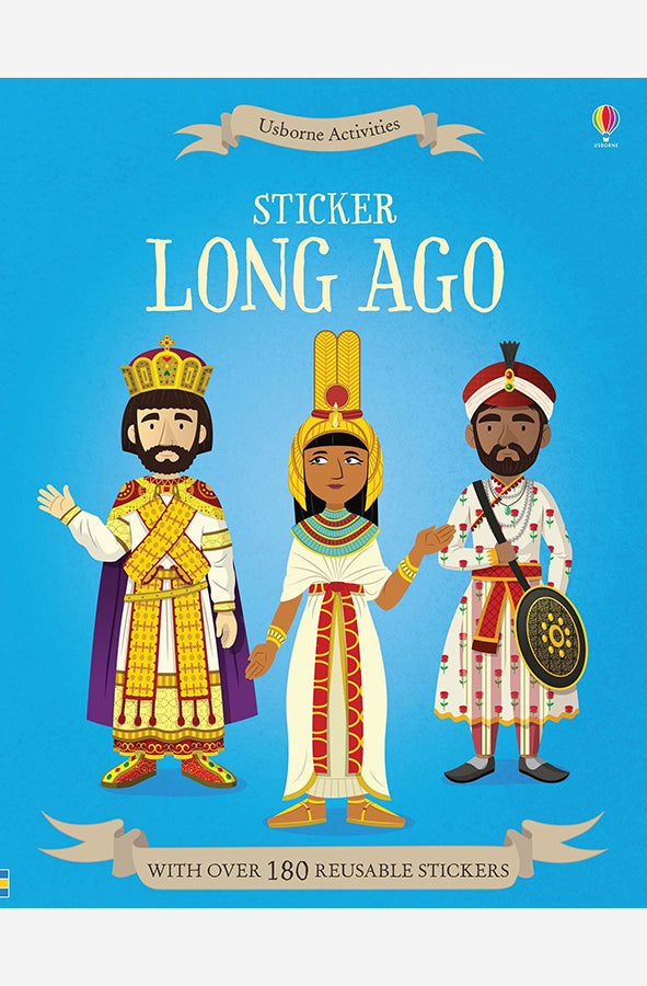 Book cover of Sticker Long Ago by Usborne at Wild and the Sage, Galle, Sri Lanka