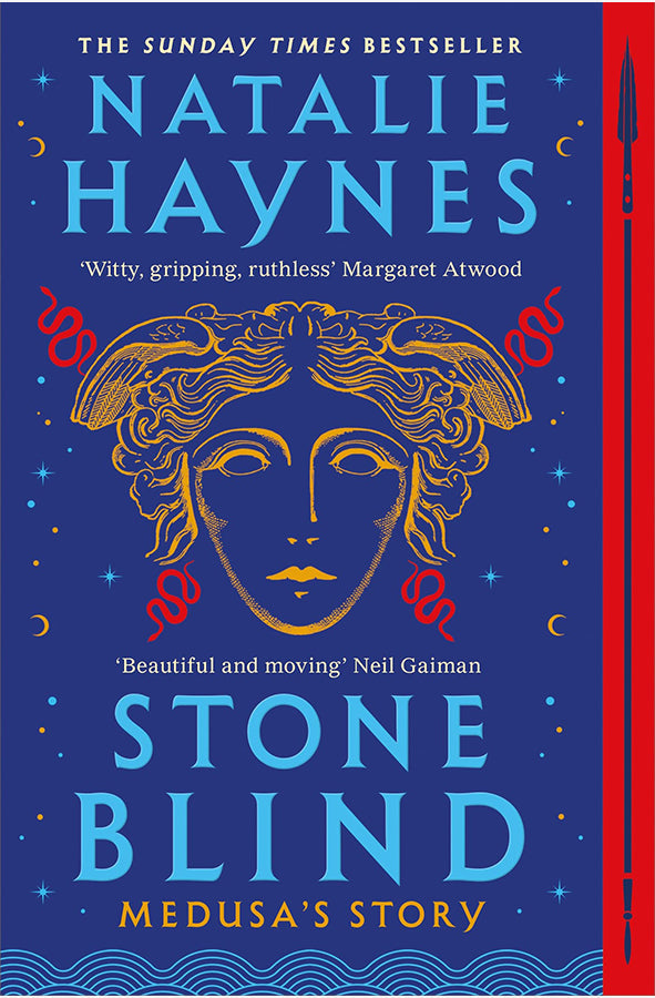 Book cover of Stone Blind by Natalie Haynes at Wild and the Sage, Galle, Sri Lanka