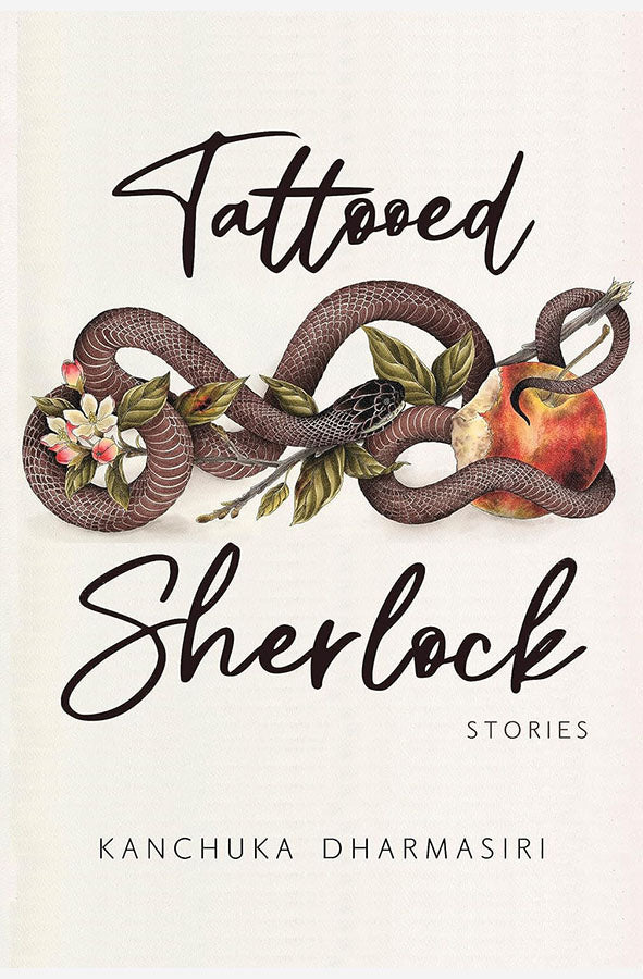 Book cover of Tattooed Sherlock by Kanchuka Dharmasiri at Wild and the Sage, Galle, Sri Lanka