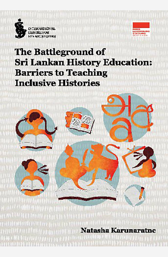 Book cover of The Battleground of Sri Lankan History Education by Natasha Karunaratne at Wild and the Sage, Galle, Sri Lanka