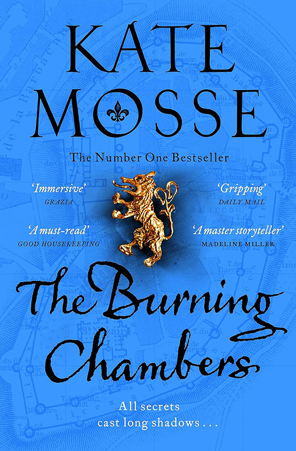 Book cover of The Burning Chambers by Kate Mosse at Wild and the Sage, Galle, Sri Lanka