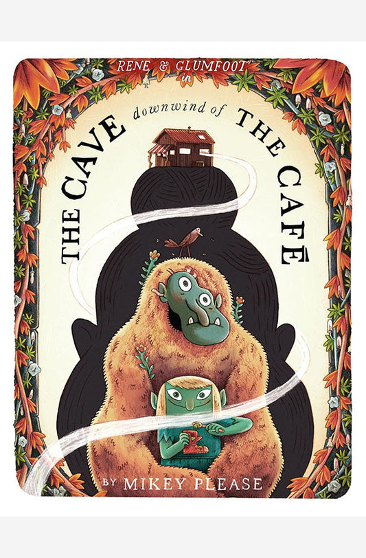 Book cover of The Cave Downwind of the Cafe by Mikey Please at Wild and the Sage, Galle, Sri Lanka
