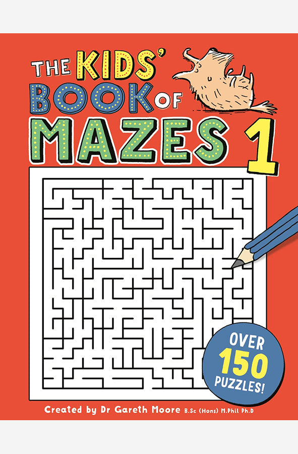 Book cover of The Kids Book of Mazes by Gareth Moore at Wild and the Sage, Galle, Sri Lanka