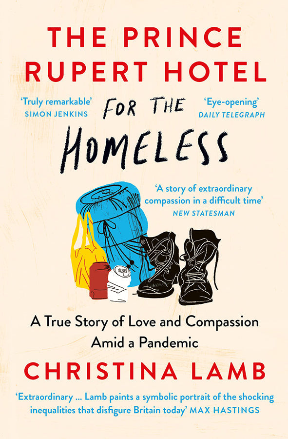 Book cover of The Prince Rupert Hotel for the Homeless by Christina Lamb at Wild and the Sage, Galle, Sri Lanka