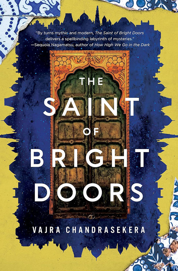 Book cover of The Saint of Bright Doors by Vajra Chandrasekera at Wild and the Sage, Galle, Sri Lanka