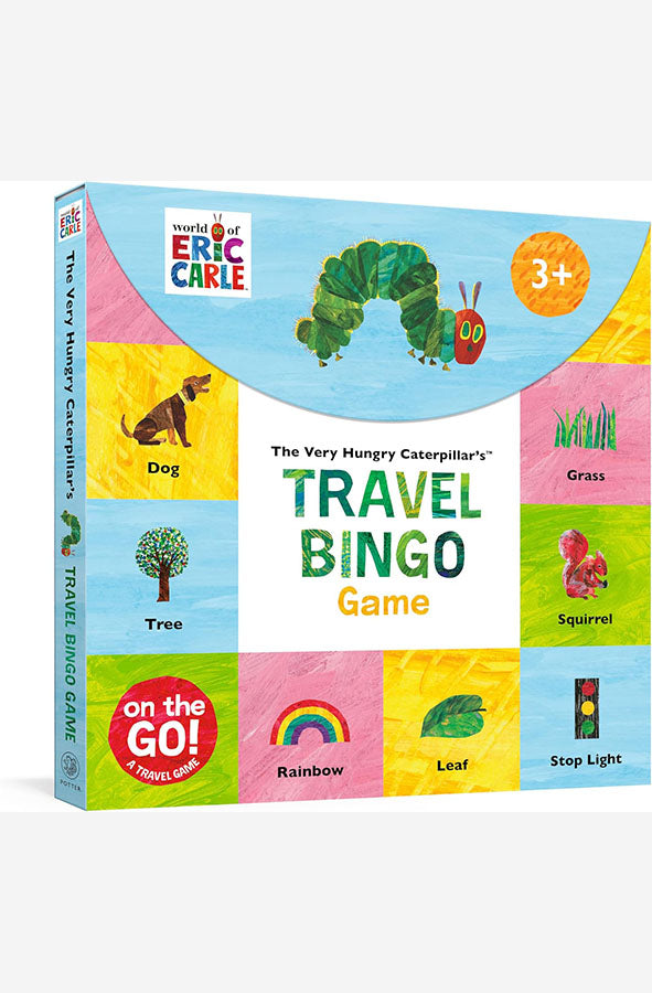 Book cover of The Very Hungry Caterpillar's Travel Bingo Game by Eric Carle at Wild and the Sage, Galle, Sri Lanka