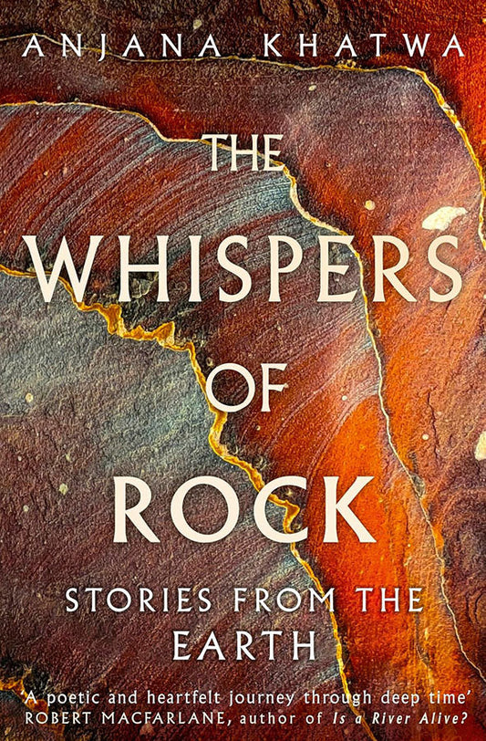 Book cover of The Whispers of Rock : Stories from the Earth by Anjana Khatwa at Wild and the Sage, Galle, Sri Lanka
