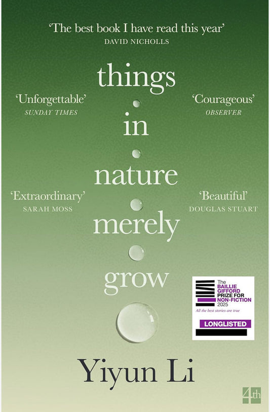 Book cover of Things in Nature Merely Grow by Yiyun Li at Wild and the Sage, Galle, Sri Lanka