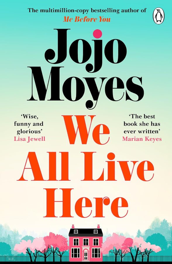 Book cover of We All Live Here by Jojo Moyes at Wild and the Sage, Galle, Sri Lanka