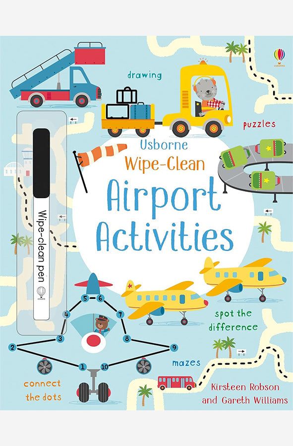 Book cover of Wipe-Clean Airport Activities by Kirsteen Robson at Wild and the Sage, Galle, Sri Lanka