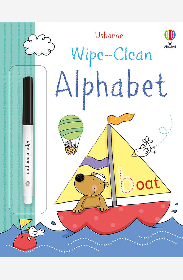 Book cover of Wipe Clean Alphabet by Usborne at Wild and the Sage, Galle, Sri Lanka