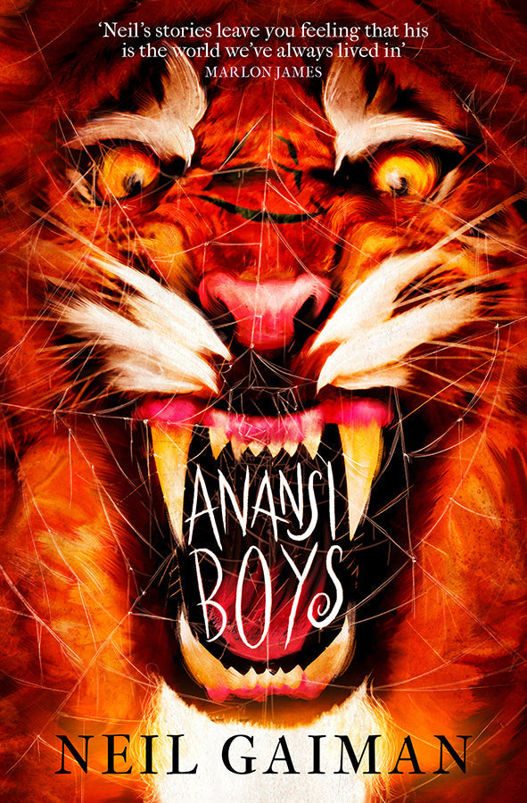 Book cover of Anansi Boys by Neil Gaiman at Wild and the Sage, Galle, Sri Lanka