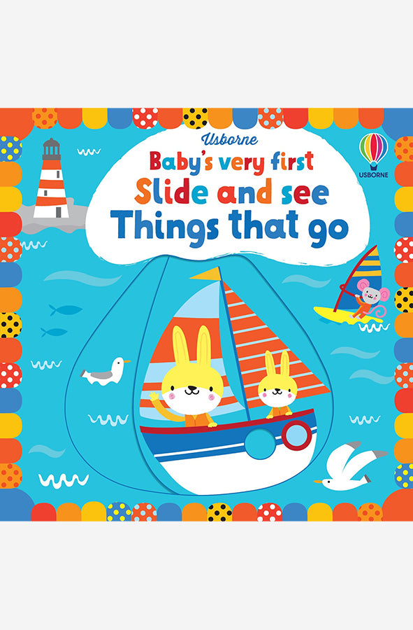 Book cover of Baby's Very First Slide and See Things that Go by Fiona Watt at Wild and the Sage, Galle, Sri Lanka