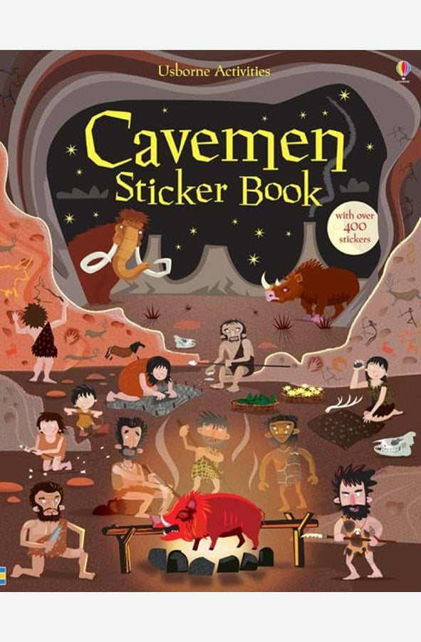 Book cover of Cavemen Sticker Book by Fiona Watt at Wild and the Sage, Galle, Sri Lanka