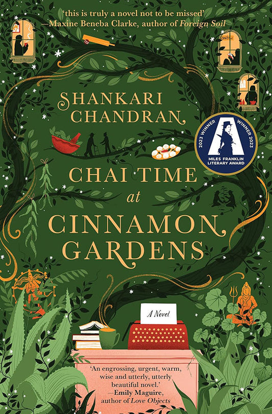 Book cover of Chai Time at Cinnamon Gardens by Shankari Chandran at Wild and the Sage, Galle, Sri Lanka