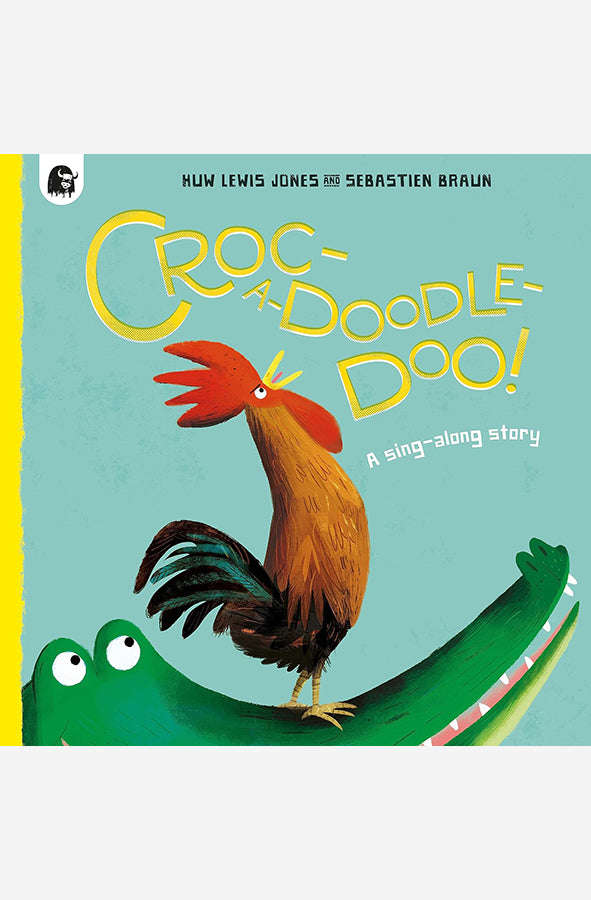 Book cover of Croc-a-doodle-doo! by Huw Lewis Jones at Wild and the Sage, Galle, Sri Lanka