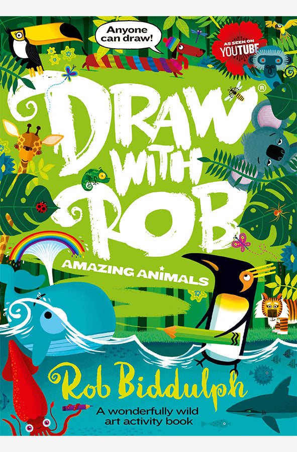 Book cover of Draw With Rob: Amazing Animals by Rob Biddulph at Wild and the Sage, Galle, Sri Lanka