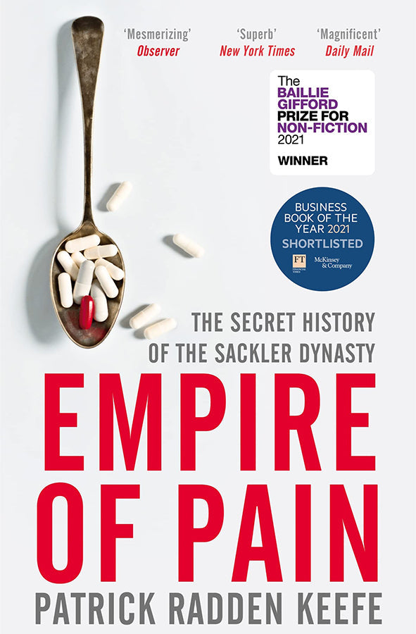 Book cover of Empire of Pain by Patrick Radden Keefe at Wild and the Sage, Galle, Sri Lanka