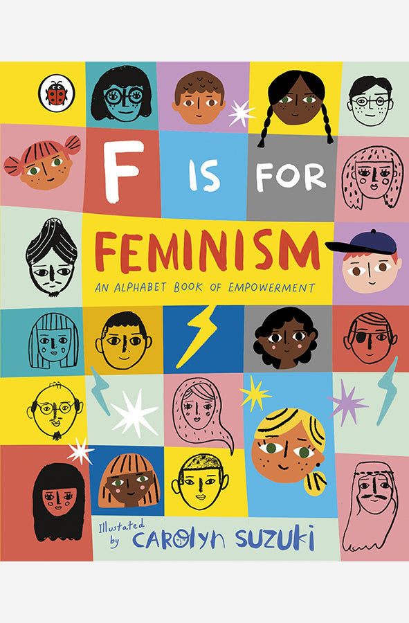 Book cover of F is for Feminism by Carolyn Suzuki at Wild and the Sage, Galle, Sri Lanka
