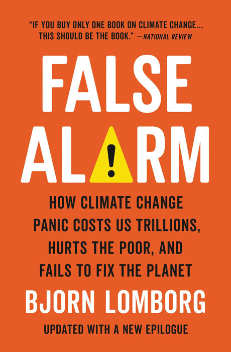 Book cover of False Alarm by Bjorn Lomborg at Wild and the Sage, Galle, Sri Lanka