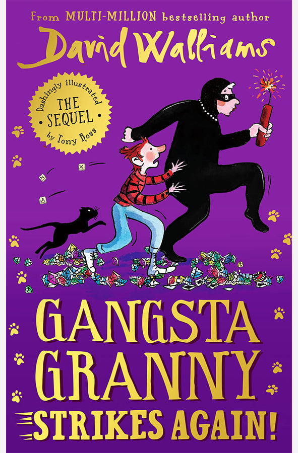 Book cover of Gangsta Granny Strkes Again by David Walliams at Wild and the Sage, Galle, Sri Lanka