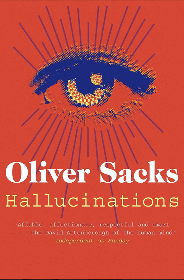 Book cover of Hallucinations by Oliver Sacks at Wild and the Sage, Galle, Sri Lanka