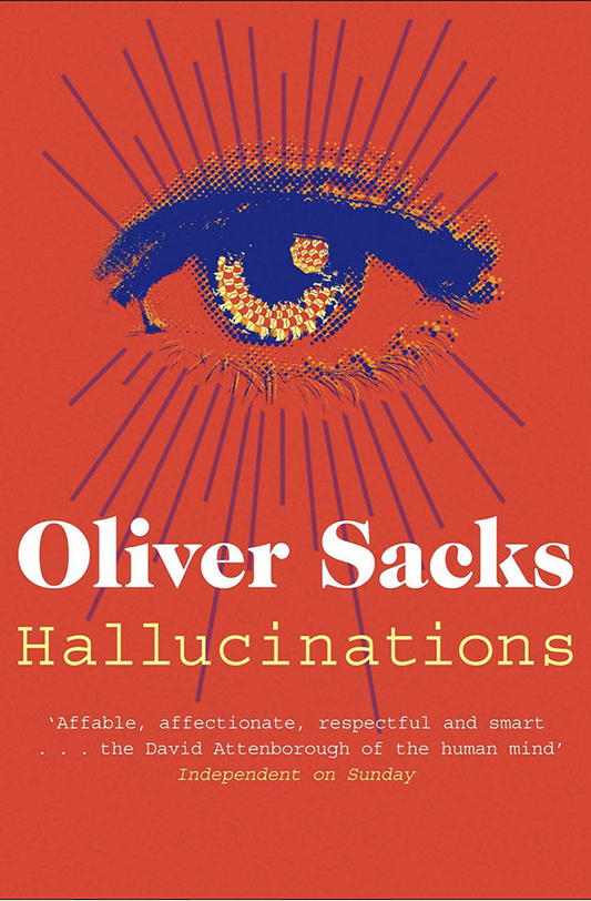 Book cover of Hallucinations by Oliver Sacks at Wild and the Sage, Galle, Sri Lanka
