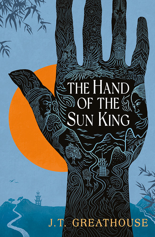 Book cover of Hand of the Sun King by J.T. Greathouse at Wild and the Sage, Galle, Sri Lanka