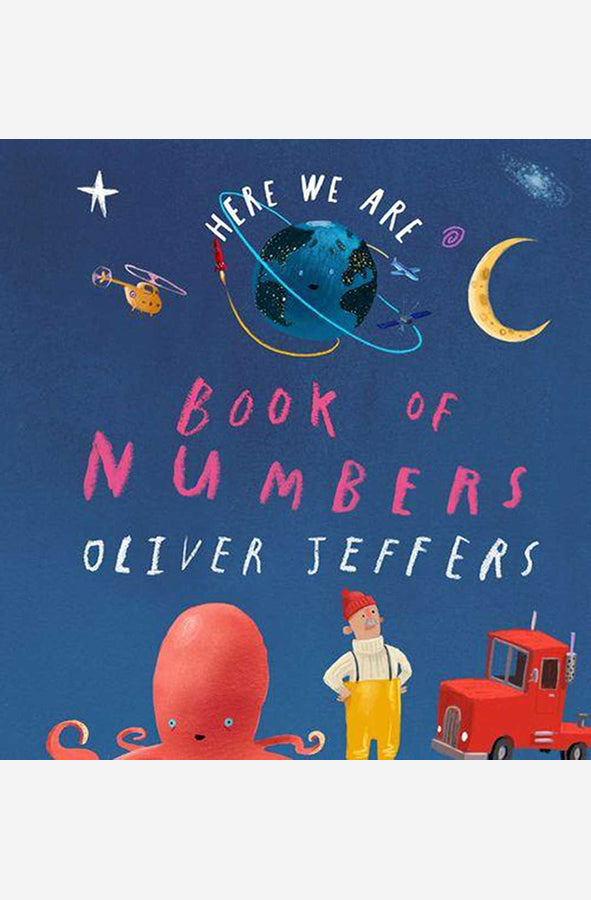 Book cover of Here We Are - Book of Numbers by Oliver Jeffers at Wild and the Sage, Galle, Sri Lanka