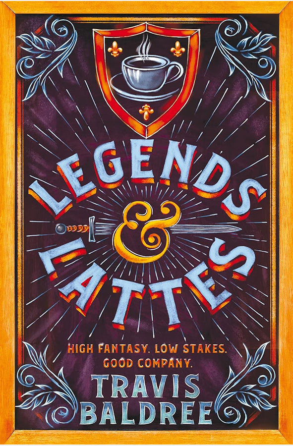 Book cover of Legends and Lattes by Travis Baldree at Wild and the Sage, Galle, Sri Lanka