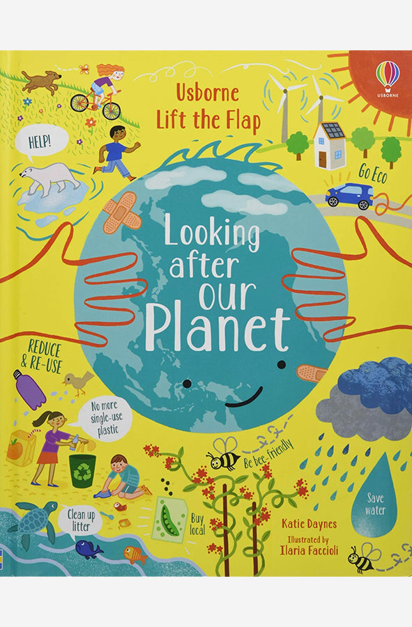 Book cover of Lift The Flap: Looking After Our Planet by Katie Daynes at Wild and the Sage, Galle, Sri Lanka