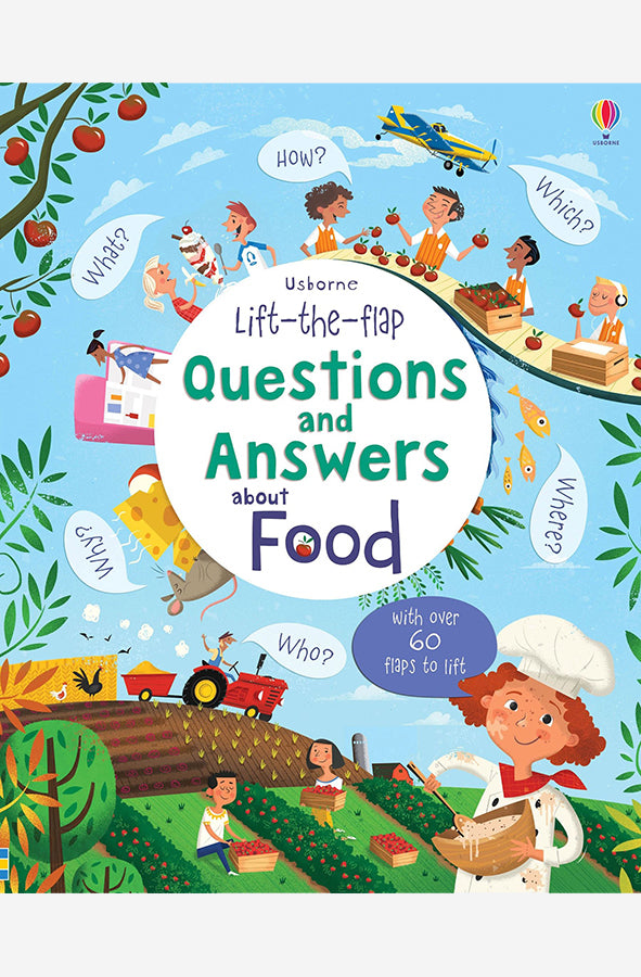 Book cover of Lift the Flap: Questions and Answers about Food by Katie Daynes at Wild and the Sage, Galle, Sri Lanka