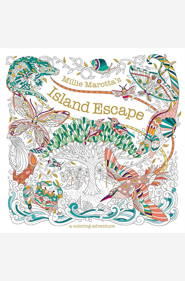 Book cover of Millie Marotta's Island Escape by Millie Marotta at Wild and the Sage, Galle, Sri Lanka