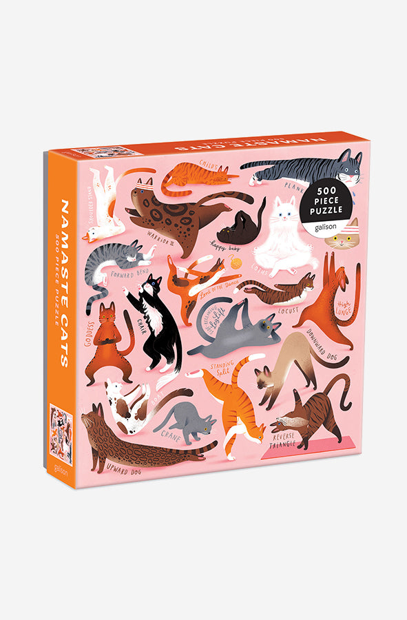 Book cover of Namaste Cats 500 Piece Puzzle by Galison at Wild and the Sage, Galle, Sri Lanka