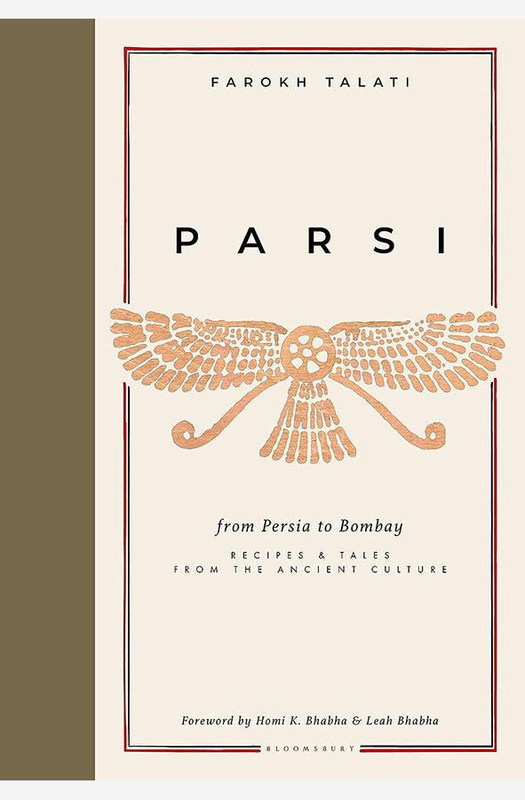 Book cover of Parsi : From Persia to Bombay: recipes & tales from the ancient culture by Farokh Talati at Wild and the Sage, Galle, Sri Lanka