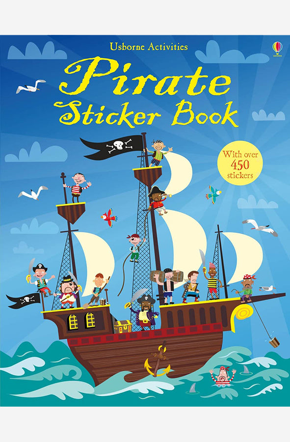 Book cover of Pirate Sticker Book by Fiona Watt at Wild and the Sage, Galle, Sri Lanka