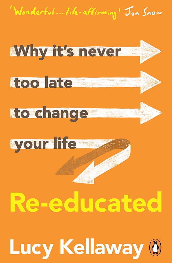 Book cover of Re-Educated by Lucy Kellaway at Wild and the Sage, Galle, Sri Lanka