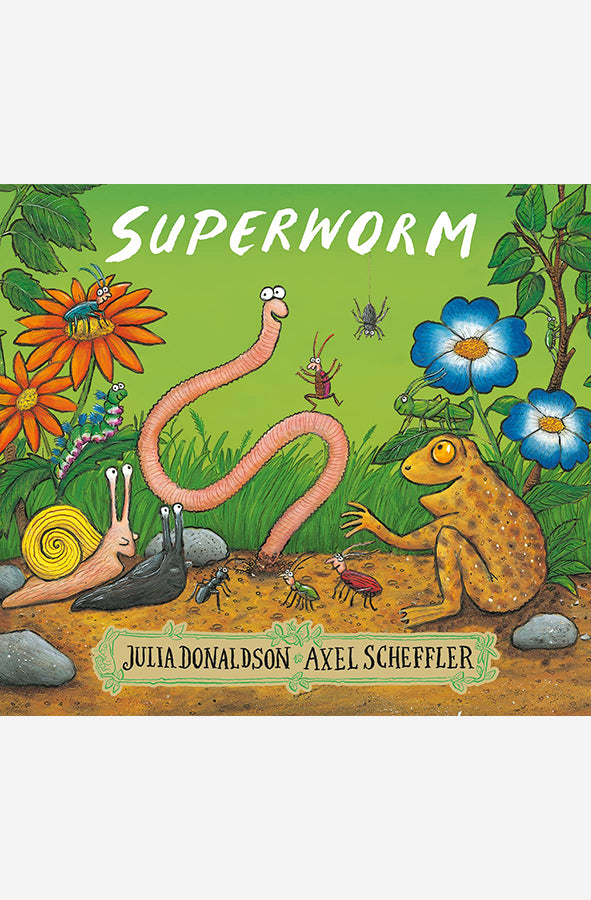 Book cover of Superworm by Julia Donaldson at Wild and the Sage, Galle, Sri Lanka