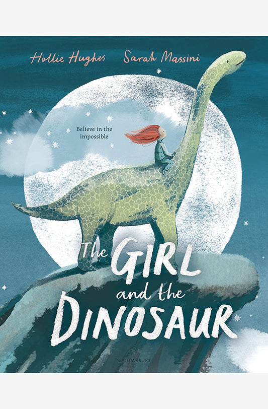 Book cover of The Girl and the Dinosaur by Hollie Hughes at Wild and the Sage, Galle, Sri Lanka