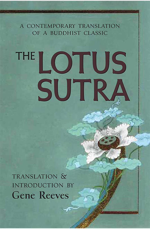 Book cover of The Lotus Sutra by Gene Reeves at Wild and the Sage, Galle, Sri Lanka