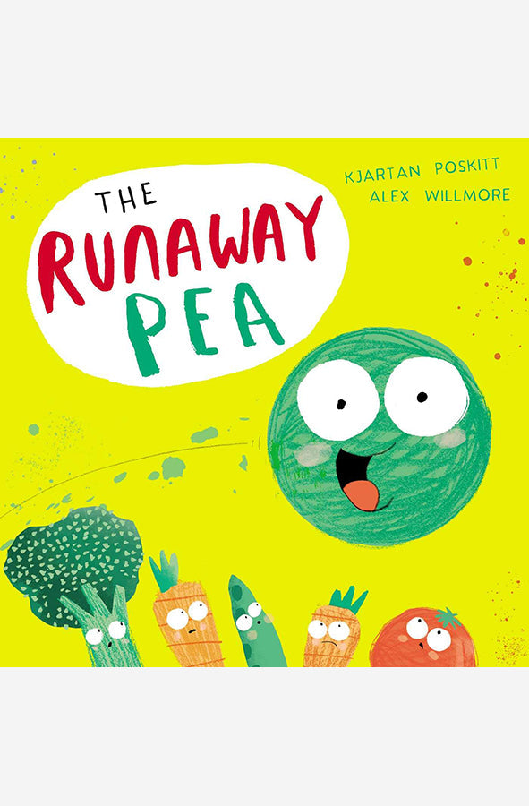 Book cover of The Runaway Pea by Kjartan poskitt and Alex Willmore at Wild and the Sage, Galle, Sri Lanka